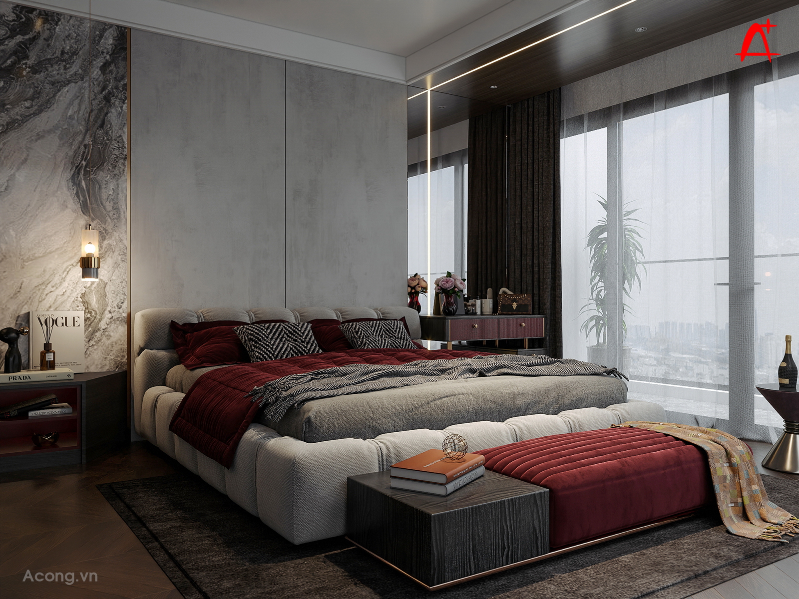 Thiết kế phòng ngủ căn hộ penthouse BRG Diamond Residence